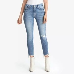 Mother The Looker Ankle Step Fray In Exposed Secret Sister Skinny Cropped Jeans